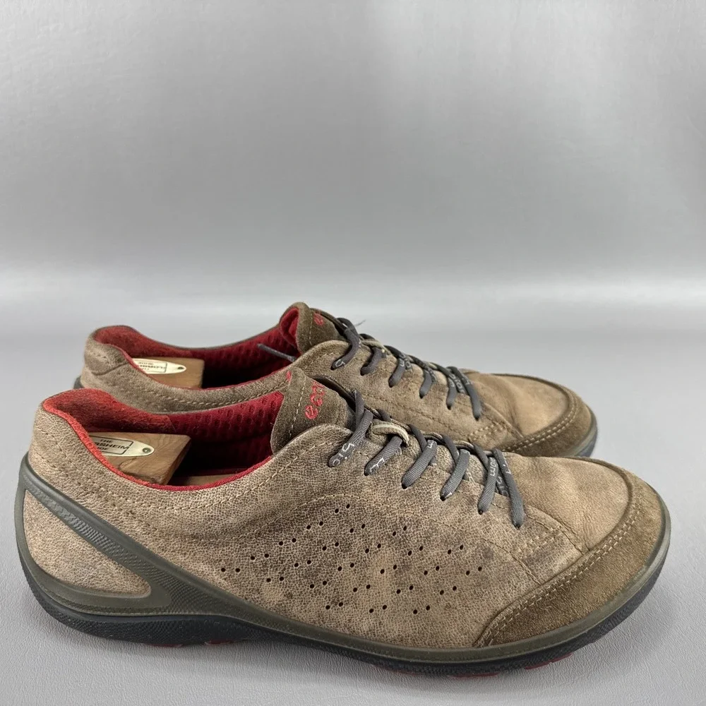 Ecco Biom Grip Shoes Mens Sz 41 US 7-7.5 Brown Distressed Casual Comfort Walking